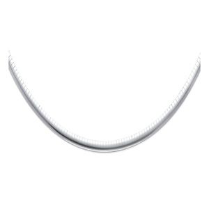 14K White 5mm Reversible Omega Necklace - 16"